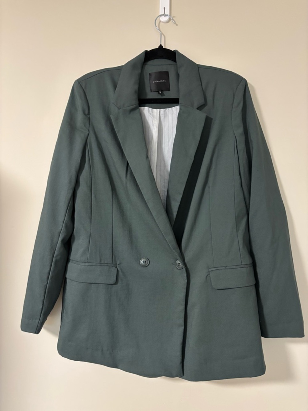 Dynamite Women's Double-Breasted Forest Green Blazer